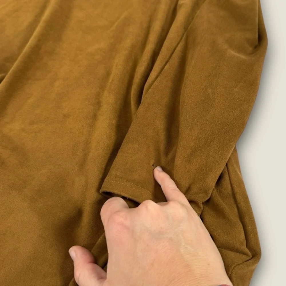 Vocal Women's Faux Suede Open Front Cardigan Jacket - Picture 9 of 9